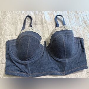 Colsie Blue Bra with Lace Detail XL